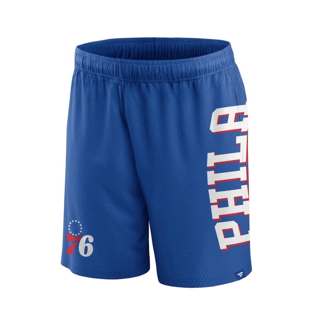 Philadelphia 76ers Fanatics Post Up Mesh Shorts Royal Blue Size Men's 3XL NWT